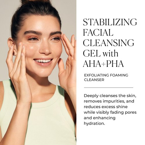 Natura Bissé Stabilizing Facial Cleansing Gel with AHA + PHA, Exfoliating foaming cleanser, Cleanses, Exfoliates & Balances, For Normal, oily & acne-prone Skin, 7 Oz