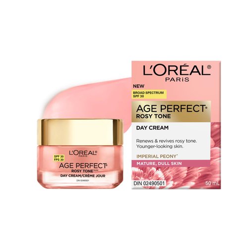 L'Oreal Paris Skincare Age Perfect Rosy Tone Face Moisturizer with SPF 30, LHA and Imperial Peony, Anti-Aging Day Cream for Face, Non-greasy, 1.7 oz
