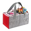 Vakdon 2PCS with Toys Portable Carrying Case for Toniebox Starter Set, Headphones and Charging Station, Can Hold 30-40 Tonies Figures Characters, Travel Storage Bag for Toniebox (Gray+Red)