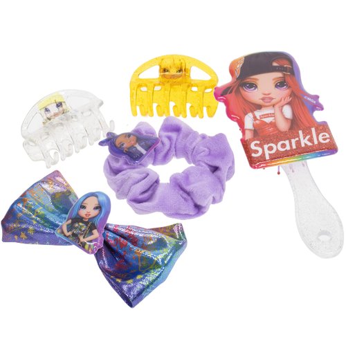 Rainbow High - Townley Girl Sparkle Hair Accessories Box|Gift Set for Kids Girls|Ages 6+ (5 Pcs) Including Hair Bow, Hair Brush, Jaw Clips and More, for Parties, Sleepovers and Makeovers