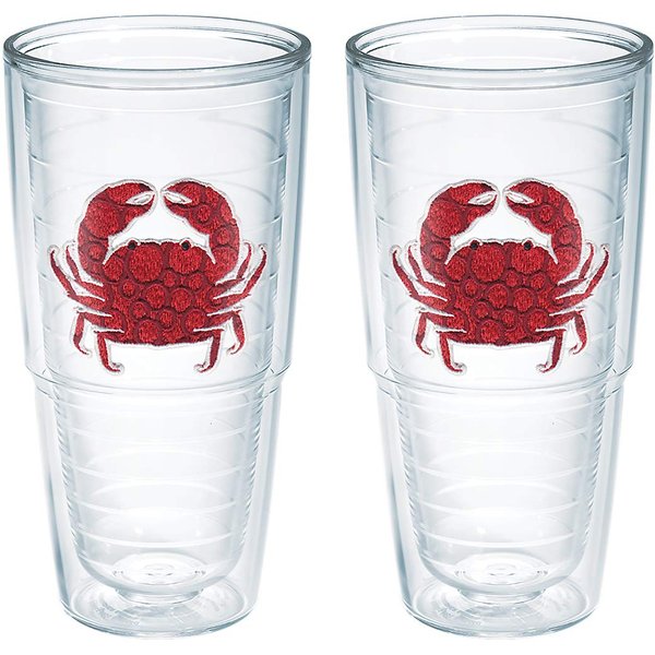 TERVIS Red Crab Dots Made in USA Double Walled Insulated Tumbler Cup Keeps Drinks Cold & Hot, 24oz 2pk, No Lid