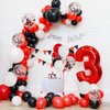 RUBFAC 65pcs 12 Inches Red Black White Balloons Kit, Black Red White Confetti Party Balloons with Ribbons for Birthday, Wedding, Baby Shower, Graduation Decorations