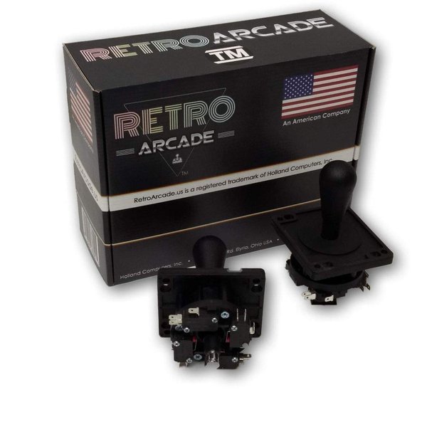Competition Style Arcade Joystick, Black, 8-way Only Operation, Elliptical Black Handle, Precision 8-way