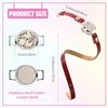 2 Pcs Essential Oil Diffuser Bracelet Aromatherapy Locket with 6 Replacement Leather Bands and 18 Pcs Random Color Washable Refill Pads Christmas Gift for Women Men Friends