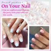 LoveOurhome 144pc Short Square Press on Nails Fake Nails Ombre Glue on Nails White Pink Ombre Pink Press on Nails Short False Nail Artificial Fingernails Women Stick on Nails with Glue Adhesive Tabs