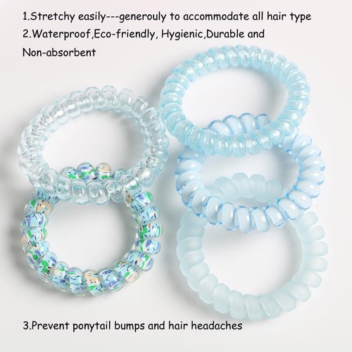 Spiral Hair Ties,Pack of 25,Elastic Coil Hair Ties for Women Girls,No Crease Telephone Wire Cord Hair Ties for Thick Hair & Thin Hair(Mixed Color)