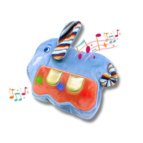 Interactive Musical Plush Toy with Lights and Sounds Piano Educational Sensory Toy for 1-6, 6-12 Months Babies, Perfect for Tummy Time, Rhythm Learning, and First Birthday Gifts (Piano)