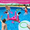 [ Bean Bag & Ring Toss ] Inflatable Flamingo Pool Toys Games Set 2-in-1 Floating Pool Rings Toss & Pool Cornhole Summer Swimming Hawaii Luau Party Water Pool Game for Kids Adults Family Beach Backyard