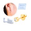 2 Pack Self Ear Piercing Gun Earring Disposable Piercing Kit No Pain Easy Use Ear Piercing Gun Kit Tool with Stud (Wihte Gold)