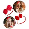 2 Pack Christmas Red Bow Ribbon Headbands for Little Girls Toddlers Cosplay Princess