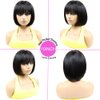 Mofyue Short Human Hair Bob Wigs With Bangs Straight Realistic Scalp Glueless Non Lace Front Wig For Women Blunt Cut Bob Wigs 180% Density (10 Inch)