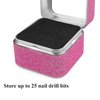 Cellentool Nail Drill Bits Holder Rhinestone Case Box- Efile Nail Bits Displayer Organizer Container, 25 Holes Dustproof Portable Storage Box for Manicure Tools (Drill Bits Not Included)