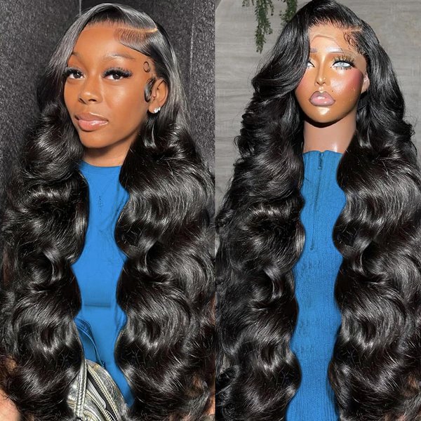 30 Inch 13x6 Lace Front Wigs Human Hair Body Wave Human Hair Wig 180% Density 13x6 Pre Plucked Bleached Knots Lace Front Wig Body Wave Glueless Wigs for Black Women Human Hair 13x6 HD Lace Front Wigs