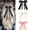 Agirlvct Hair Bow for Women,9 pcs 2 Size Long Tail Bow Hair Clips,Ribbon Barrettes with Claw Clips and Bow-knots, Cute Hair Clips with Tassel Hair Accessories Gift for Girls Teens Student