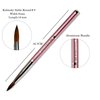 Beaute Galleria 2 Pieces Kolinsky Sable Round Acrylic Nail Art Brush Set, Manicure Detail Painting Nail Art Pen (Size 8, 12)