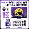 Nightmare Christmas Baby Shower Decorations, Welcome Little Night Before Halloween Birthday Party Decorations Includes Banner, Backdrop, Balloons,Cake Topper and Cupcake Toppers