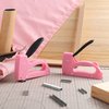 SHALL Light Duty Staple Gun for Wood - Pink Upholstery Staple Gun with 1600pcs JT21 Staples 1/4, 5/16, 3/8 inch and Staple Remover - Women Staple Gun for Crafts, Fabric Stapler Gun for DIY, Decoration