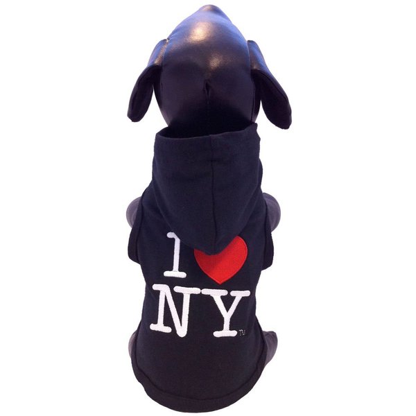 All Star Dogs I Love New York Cotton Lycra Hooded Dog Shirt, Medium