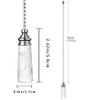 Ceiling Fan Pull Chain Ornaments 12 Inches Crystal Glass Cylindrical and Light Bulb Pull Chain Extension For Ceiling Light Lamp Fan Chain 2 Pcs (Nickel)