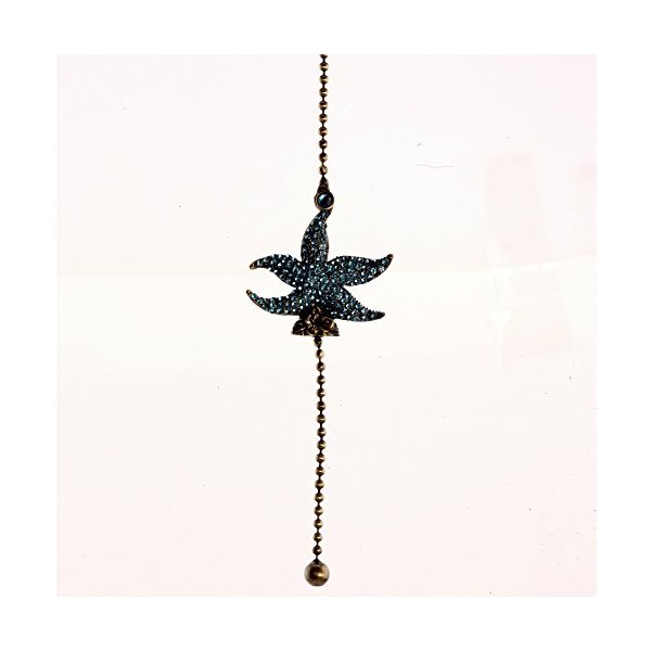 Finial Showcase Blue Glass Starfish Ceiling Fan Pull