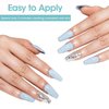 Gellen Gel Nail Polish 6 Colors Light Blue Mint Green Pearly White Glitter Nail Polish Set 10ML Spring Summer Calming Gel Nail Kit DIY Home Salon Manicure Gift for Girls Women