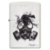 Zippo Spazuk Gas Mask Design Pocket Lighter, White Matte with Gas Mask