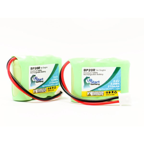 2X Pack - Dog Training Collar Receiver Battery Replacement for Dogtra BP20R - Dogtra 202 NCP Gold Battery (210mAh, 3.6V, NI-MH)