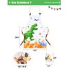 WERNNSAI Dinosaur Apron Set - Waterproof Chef Artist Cooking Aprons for Kids Boys Toddler Kitchen Apron with Adjustable Strap Pocket Chef Hat and Mittens for Baking Painting (Extra Small, 2-5 Years)
