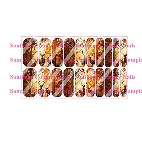 Deer Full Nail Decals Nail Wraps Set of 20