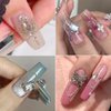 3D Metal Nail Art Charms Gold Silver Micro Caviar Beads Nail Rivets Studs with Magnetic Pen for Steel Ball Suction, for DIY Crafts Jewelry Decoration Nail Supplies