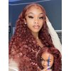 ISEE Reddish Brown Lace Front Wigs Human Hair Pre Plucked 6x4 HD Water Wave Human Hair Wear Go Wig Colored 10A Reddish Brown Frontal Wig 180% Density Glueless Wigs Human Hair Wig 20 Inch