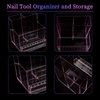 ANGNYA Nail Drill Holder Grinding Bit Storage Box, 10 Holes Transparent Nail Drill Bit Holder Plastic Nail Drill Tool Organizer Manicure Tools Display Box for Nail Tech Supplies(Pink)