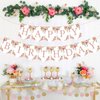 Rose Gold Floral Birthday Decorations for Women Girls - Floral Theme Glittery Happy Birthday Banner for Home Wall Mantel Window Birthday Party Supplies