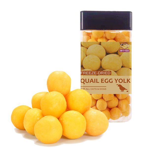 BNYEE Freeze Dried Quail Egg Yolk for Cat and Dog Treats - Wholesome & Delicious Snacks for Training (7OZ)