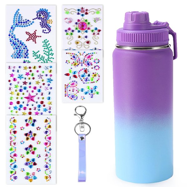 TOSPARTY Decorate Your Own Water Bottle Kit Sea Animals Butterflies Stars Themed Painting Crafts DIY Arts and Crafts Gifts for Birthday Gifts