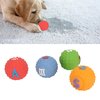 4PCS Dog Squeaky Toys, Soft Puppy Chewing Fetching Latex Dog Toy Interactive Ball Toy with Fun Pattern for Small Medium Pet Random Pattern