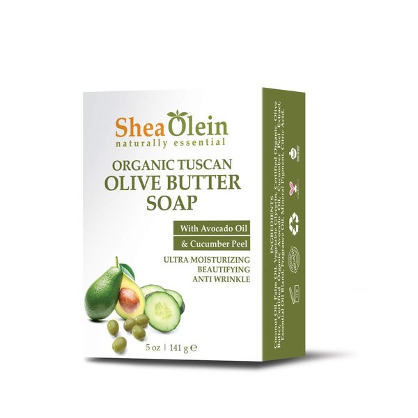 Organic Tuscan Olive Butter Soap with Avocado Oil & Cucumber Peel
