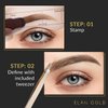 EGLD GOODLY by ELAN Gold Eyebrow Stamp Stencil Kit w/ Bonus Eyebrow Tweezer Included | Perfect for One Step Eyebrow Shaping | Waterproof and Long Lasting Finish, Nearly Black
