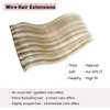 Tinashe Wire Hair Extensions Real Human Hair Straight Hair Extensions 20inch 90g Light Blonde Highlighted Golden Blonde Invisible Wire Fish Line Hair Extensions Straight Human Hair Extensions
