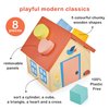 Mentari Toys - Shape Sorter House - Wooden Shape Sorter Toy for Toddlers - Activity Toy with 5 Shapes and Removeable Lid - Boost Fine Motor Skills and Shape Recognition - Educational Toy - Age 12m+