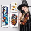 Partywind 36 Sheets Kids Full & Half Arm Halloween Temporary Tattoos Sleeves, Fake Tattoo Stickers for Halloween Party Supplies Decorations, Halloween Treats for Kids Trick or Treat Party Games