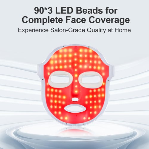 SUERBEATY Red Light Mask, 7-1 Colors Red Light For Face, Red Blue Light Face Mask, Facial Skin Care Mask, Gifts for Women, Cordless, Portable and Rechargeable