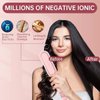 c, 30s Fast Heating, Hair Straightening Comb with LED Display, Anti-Scald & Auto-Shut Off Hair Straightening Iron (Pink)