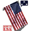 US Flag Factory - 3x5 FT American Flag (Pole Sleeve) (Embroidered Stars, Sewn Stripes) Outdoor SolarMax Nylon Flag - 100% Made in America (3x5 FT)