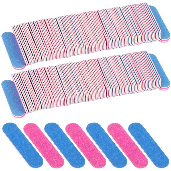 300 Pcs Mini Nail Files Double Sided Disposable Emery Boards Manicure Pedicure Tools (180/240 Grit)