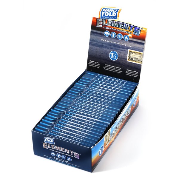 Elements Perfect Fold Ultra Thin Rice Papers (1.25) 50 Leaves Per Pack, Box of 25 Packs = 1250 Leaves