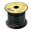 50 ft. 18AWG Low Voltage LED Cable 3 Conductor Black Sleeve in-Wall Speaker Wire UL Class 2 Certified