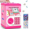 Pink Piggy Bank for Kids with Password Code Lock and Auto Grab Bill Slot, PhilaeEC Real Money Cash Coin Can Saving Box Electronic Money Safe Bank, Hot Gift for 4 7 8 9 10 11 Year Old Boys Girls