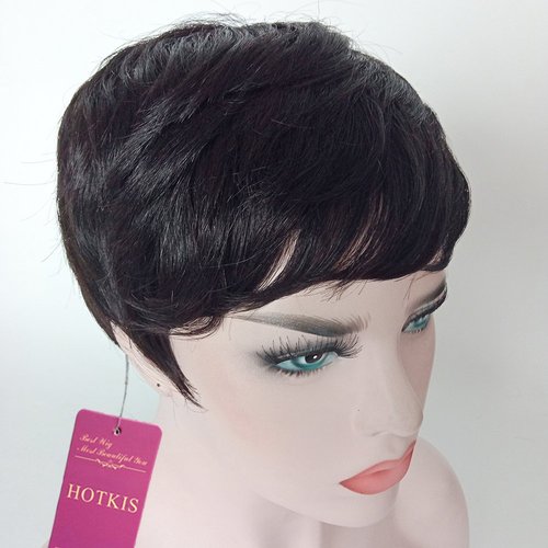 HOTKIS Pixie Cut Wig Human Hair Short Wigs for Black Women Short Human Hair Summer Pixie Wigs Glueless Boy Cut Wig Black Color