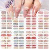 8 Sheets Semi Cured Gel Nail Strips Glitter Nail Wraps Nail Polish Strips Colorful Flower Nail Polish Stickers Full Wrap Nail Polish Decals Self Adhesive Nail Art Stickers for Women DIY Acrylic Nails